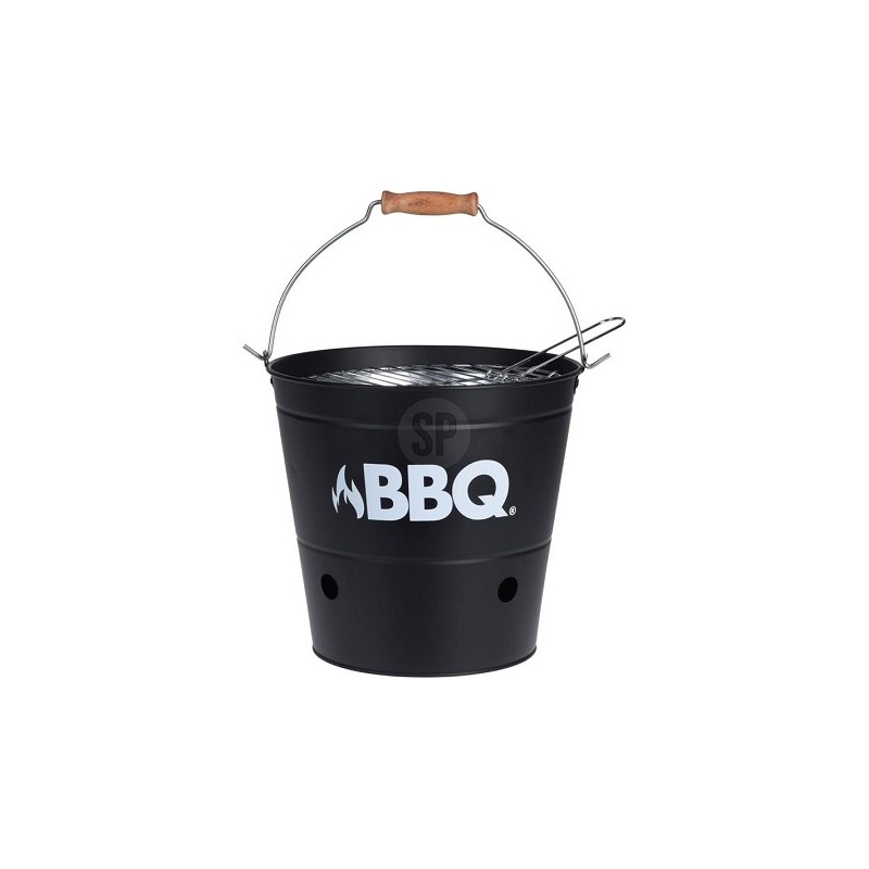 Seau barbecue avec texte Ø26,5cm noir mat