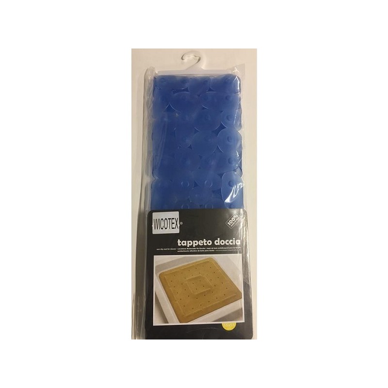 Tapis de douche Stones antidérapant bleu 55x55cm