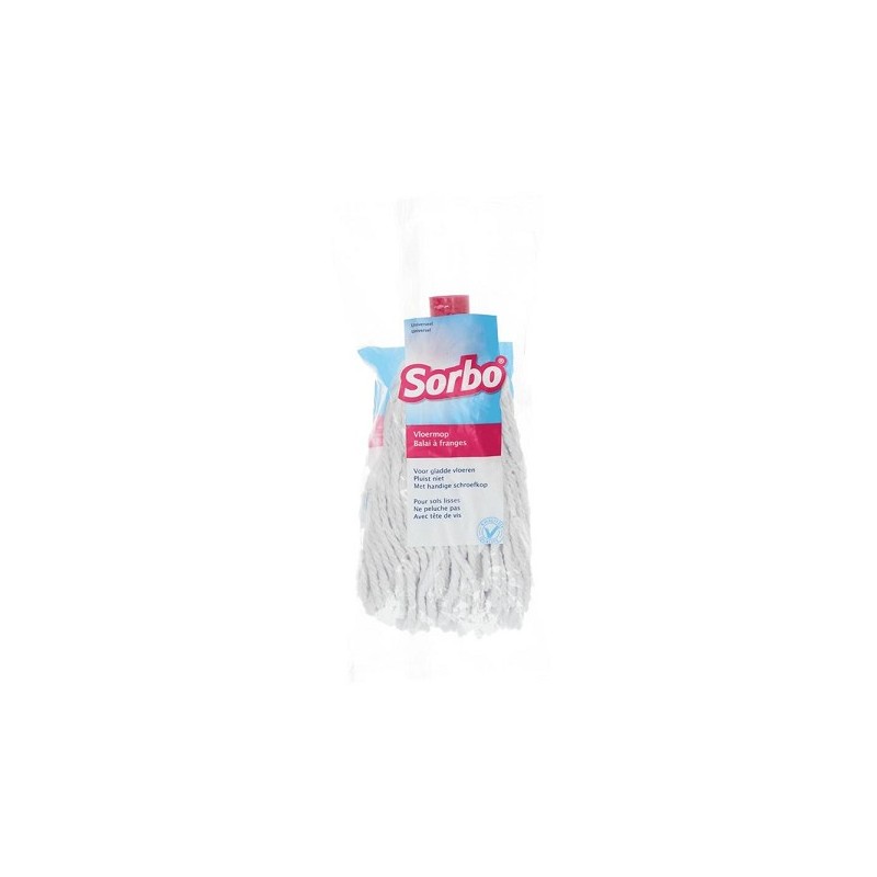 Sorbo Vloermop 125 gram katoen met rode sluiting