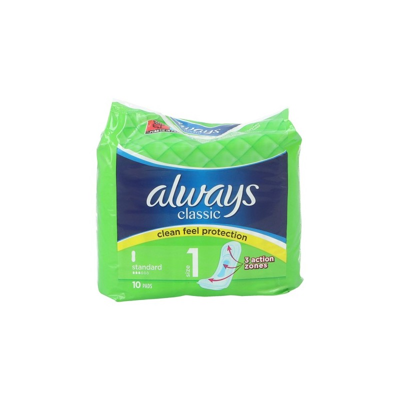 Serviettes hygiéniques Always Classic 10pcs Taille Standard 1