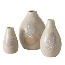 Boltze Home Vase Stona poterie 3 pièces h8/11/12cm