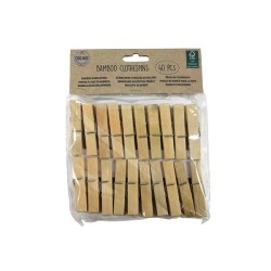 Pinces à linge pack de 40 pièces en bambou