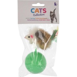 Kattenspeelgoed bal met muis 20x10,5x5,5cm