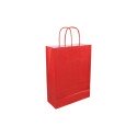 Papieren draagtas 26x12x35cm rood pak a 50 stuks