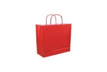 Papieren draagtas 26x12x35cm rood pak a 50 stuks