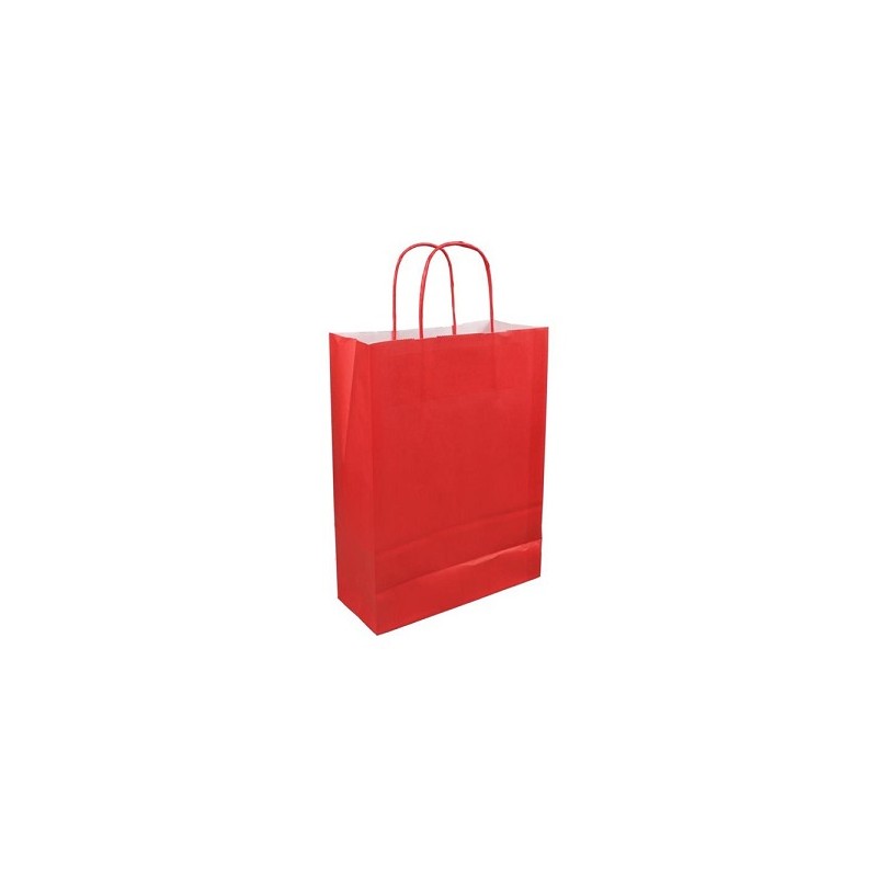 Papieren draagtas 26x12x35cm rood pak a 50 stuks