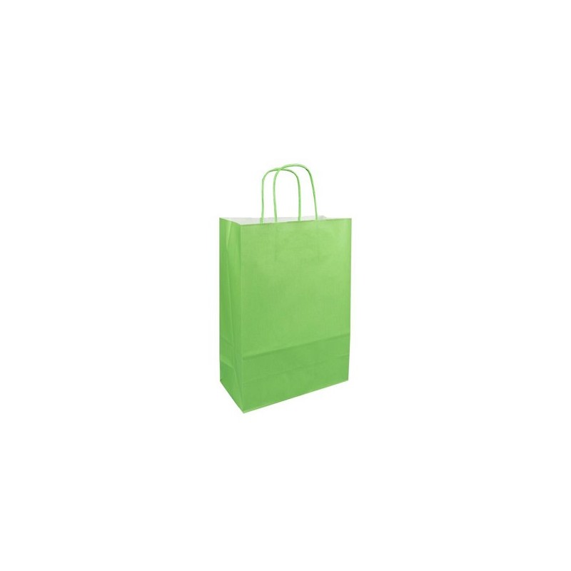 Papieren draagtas 24x11x33cm groen pak a 50 stuks