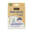 Sence Fresh Vegan Floss Picks 50pcs 2-en-1 Bambou