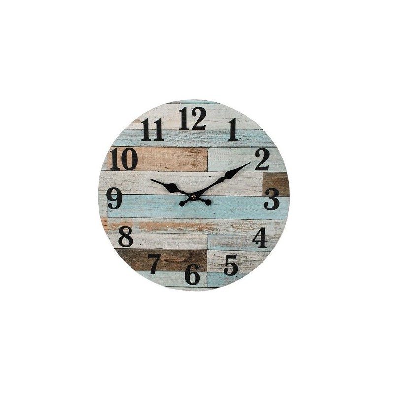 Klok Gestreept beachtime Ø34cm MDF