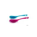 Brosse à vaisselle plastique bleu/rose 27cm