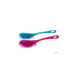 Brosse à vaisselle plastique bleu/rose 27cm