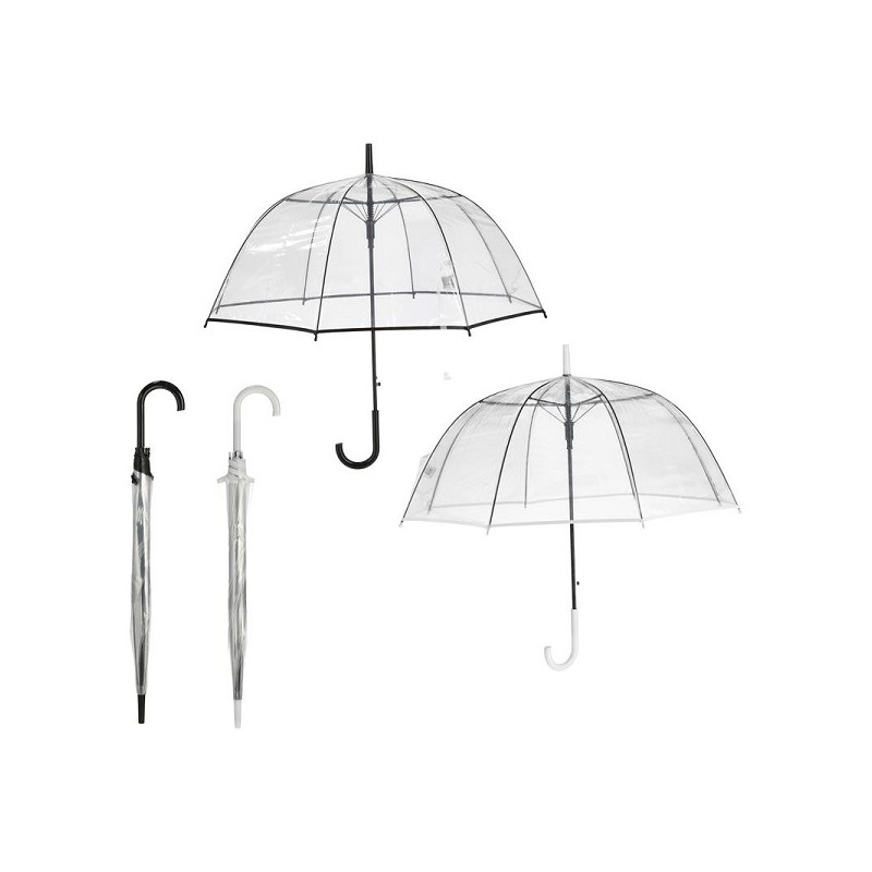 Parapluie transparent avec bord blanc Ø84cm