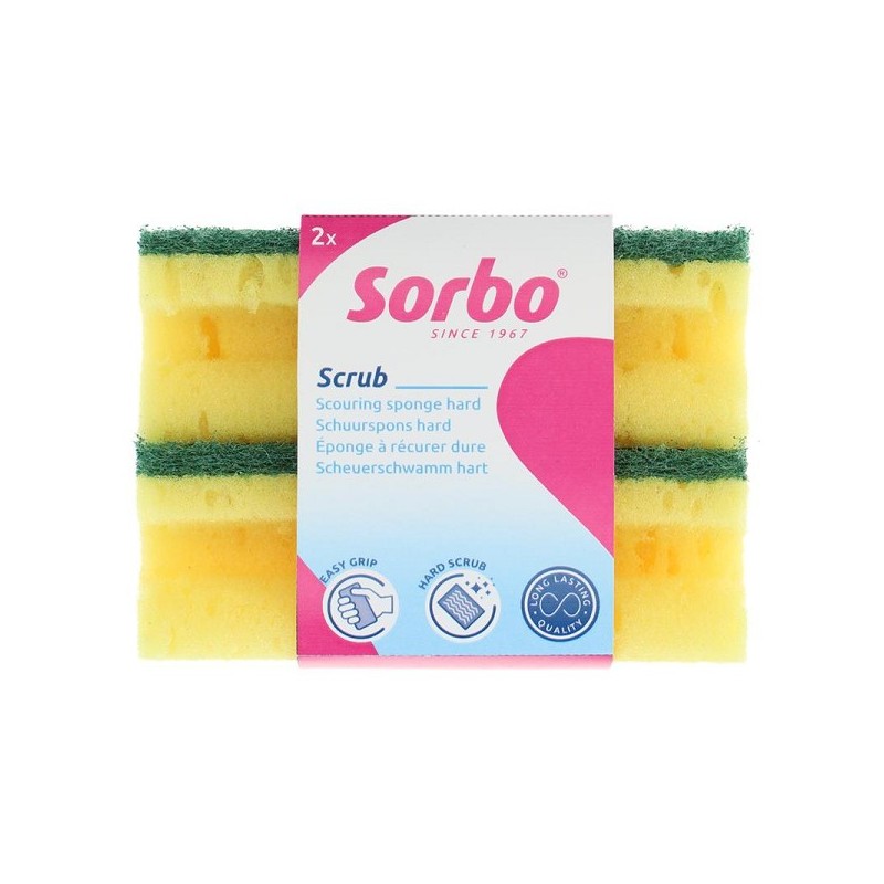 Sorbo Éponge de ponçage dure avec manche 11,5x6,5x4,5 lot de 2 pièces