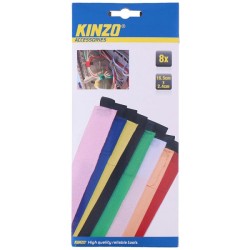 Kinzo Jeu de serre-câbles Velcro 8 pièces