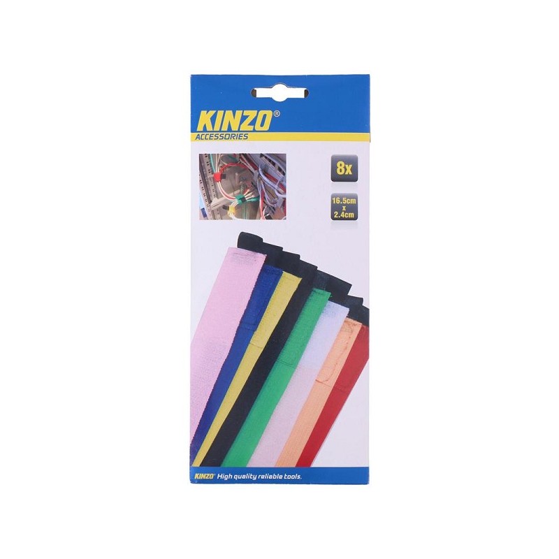 Kinzo Kabelbinderset klitteband 8-delig