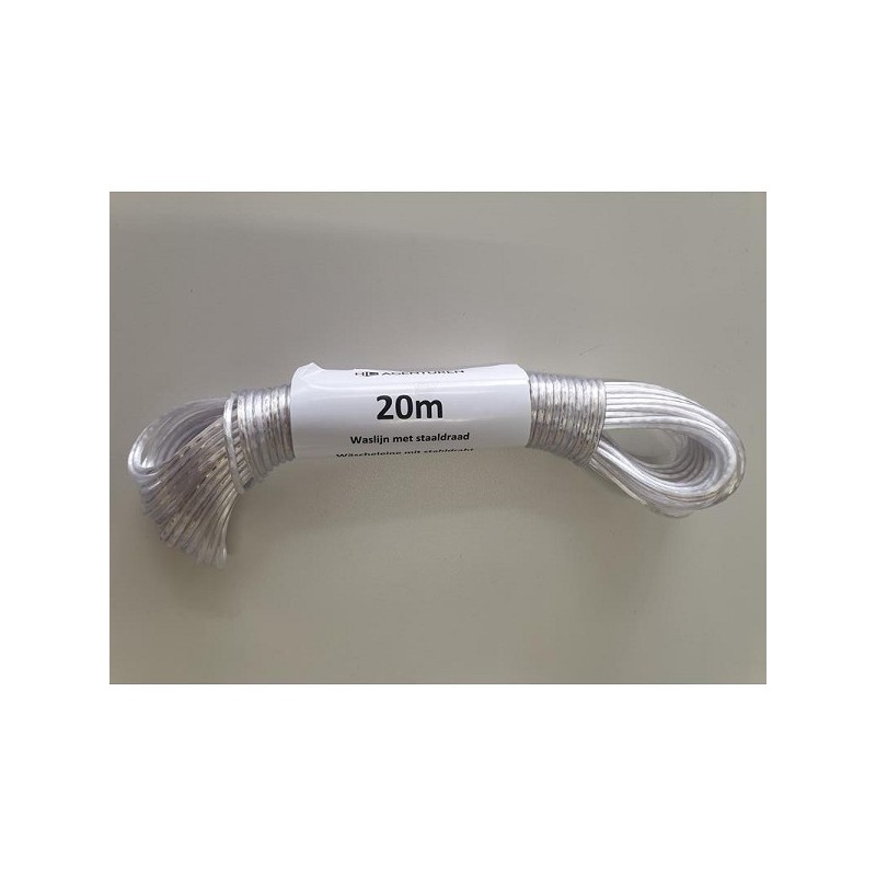 Fil pour corde à linge 20 m avec âme en acier 2,4 mm