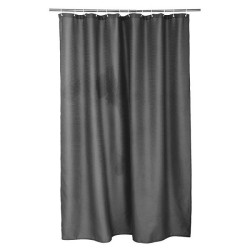 Douchegordijn Plain Jacquard Textiel 100% polyester 180x200cm donker grijs kompleet met ophangringen