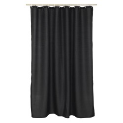 Douchegordijn Jacquard Textiel 100% polyester 180x200cm zwart kompleet met ophangringen