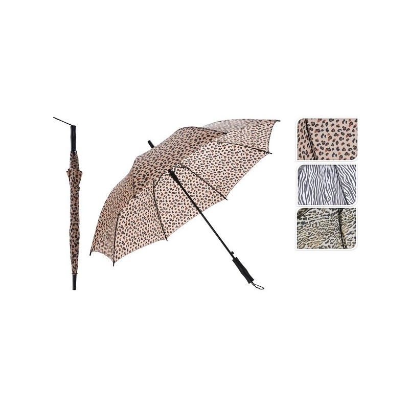 Parapluie imprimé léopard longueur 81cm diamètre 105cm