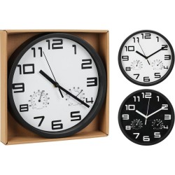 Horloge murale noir/blanc Ø25cm