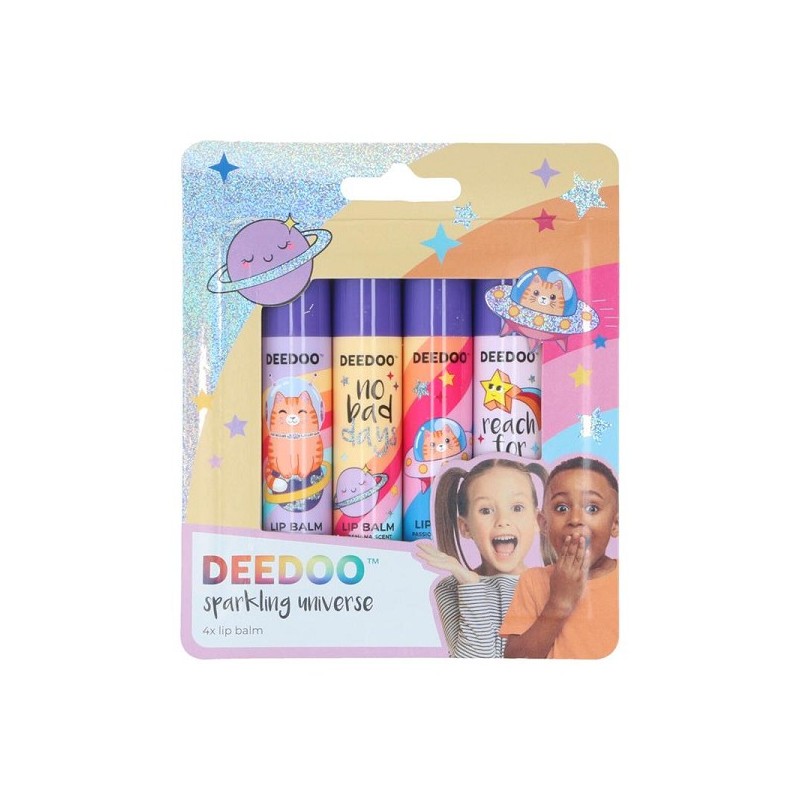 DeeDoo Kids Sparkling Universe coffret cadeau baume à lèvres 4x2.8gr
