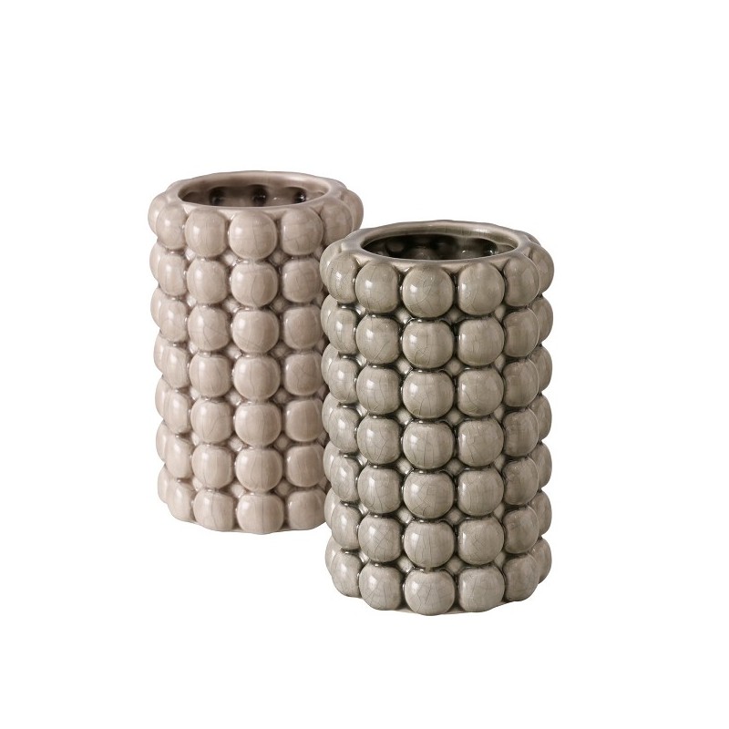 Boltze Home Vaas Morten keramiek met bobbel structuur- H12cm Dia 8cm