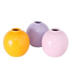Boltze Home Vase Rondella H10cm Dia10cm - disponible en rose, lilas ou orange