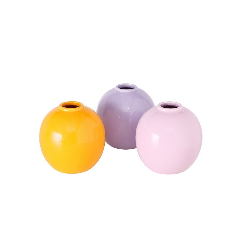 Boltze Home Vase Rondella H10cm Dia10cm - disponible en rose, lilas ou orange