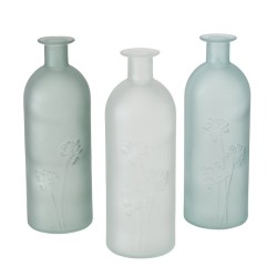 Boltze Home Vase Lesina en verre dépoli avec imprimé floral disponible en vert clair, blanc ou vert