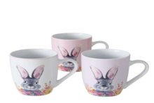 Boltze Home Mug Puschel lapin avec fleurs 330ml