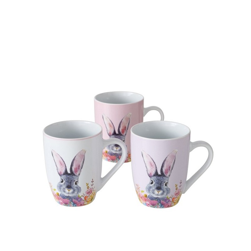 Boltze Home Mug Puschel lapin avec fleurs 330ml