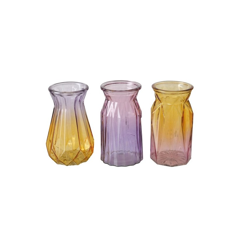 Boltze Home Vaas Shady glas 2-kleurig lila/oranje H15cm Dia9cm
