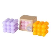 Boltze Home Bougie cube avec bulles 5,8x6cm