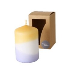 Boltze Home Boltze Home Candle Splash - H9cm Dia 6cm - Dip colorant couleurs lilas/jaune doux