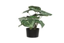 Decoris kunstplant Anthurium Clarinervium in zwarte pot L33-W31-H41cm