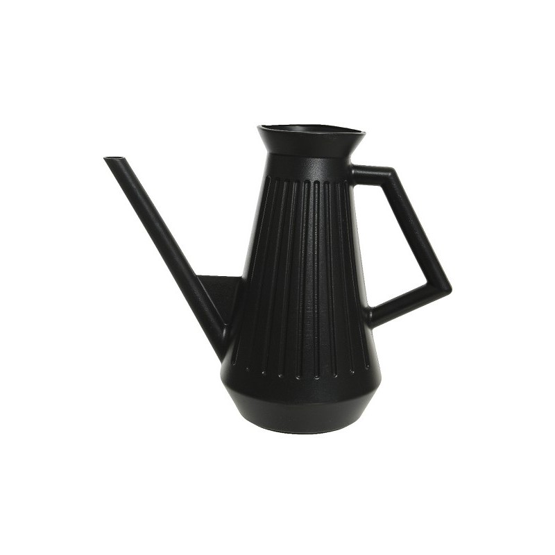 Decoris Arrosoir en plastique 1,8 litre L29-L14-H24,5 cm Noir nervuré