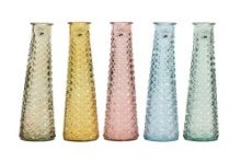 Decoris Vaas recycled glas dia7-H32cm verkrijgbaar in verschillende pastel kleuren