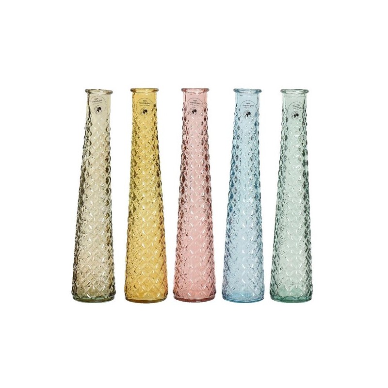 Decoris Vaas recycled glas dia7-H32cm verkrijgbaar in verschillende pastel kleuren