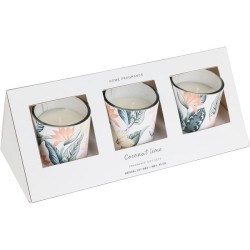 Bougie en verre avec cire, lot de 3 bougies en cire de soja naturelle 45gr par pot.