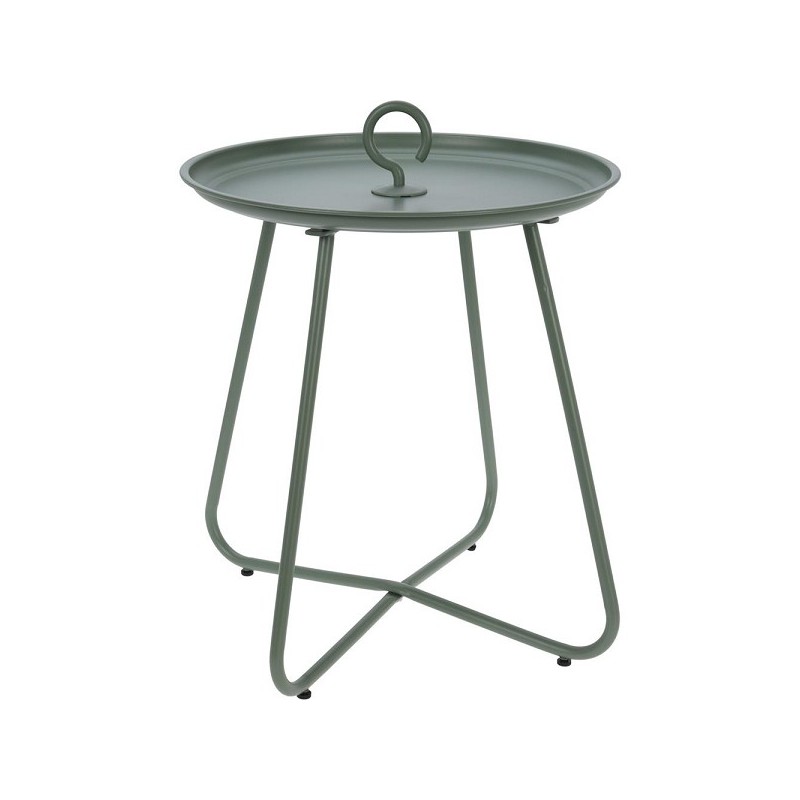 Table d'appoint ronde en métal Ø40xh46cm gris clair mat