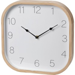 Horloge en plastique aspect bois 30x30x5cm