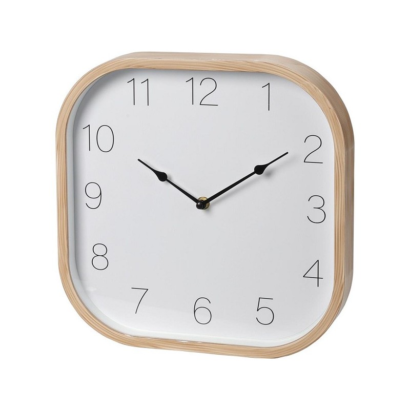 Horloge en plastique aspect bois 30x30x5cm