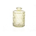 Vase Vivance verre avec relief Ø7xh10,5cm jaune