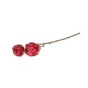 Branche déco rosier Orossy 45cm rouge- à fleurs doubles