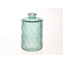 Vase Vinty verre avec relief Ø9xh15cm vert