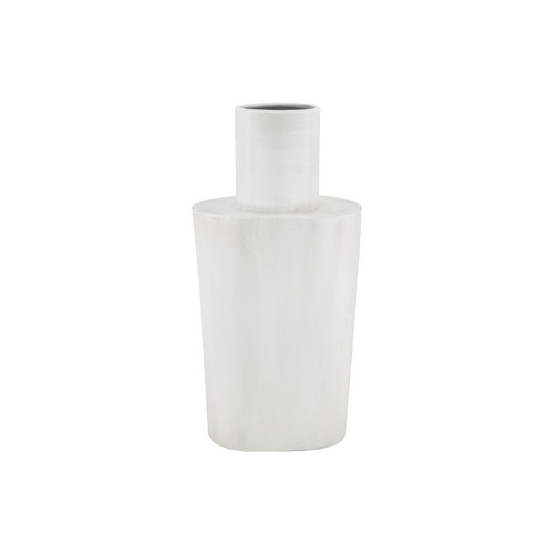 Dijk Natural Collections Vase métal 14x9x28,5cm blanc/Gris-wash