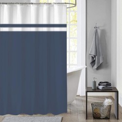 Dutch House Rideau de douche Simply bleu 180x200cm 100% polyester