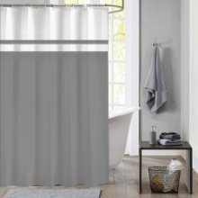 Dutch House Rideau de douche Simply gris 180x200cm 100% polyester