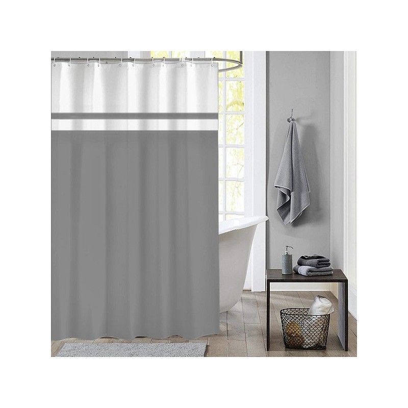 Dutch House Rideau de douche Simply gris 180x200cm 100% polyester