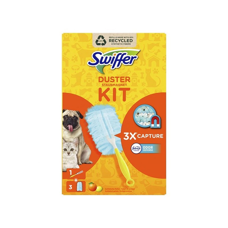 Swiffer Duster Febreze starter set animaux 1 manche avec 3 recharges